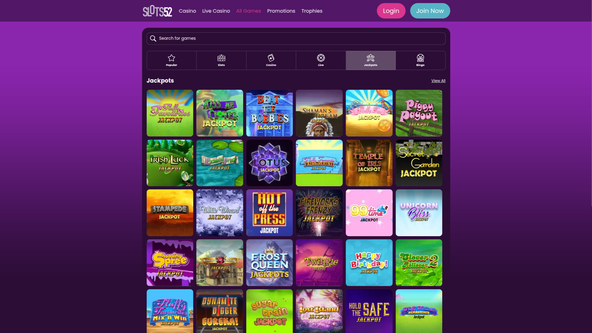Slots52 Casino Desktop-Jackpot