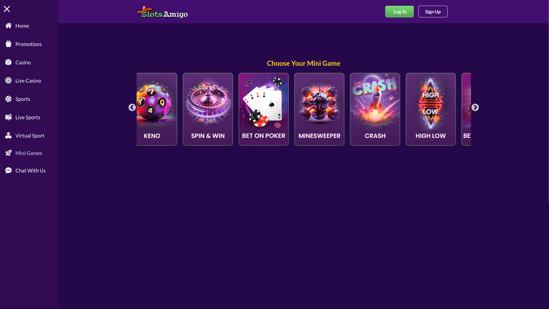 Mini-jeux de bureau de SlotsAmigo Casino