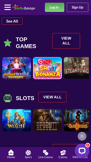 Jeux mobiles de SlotsAmigo Casino