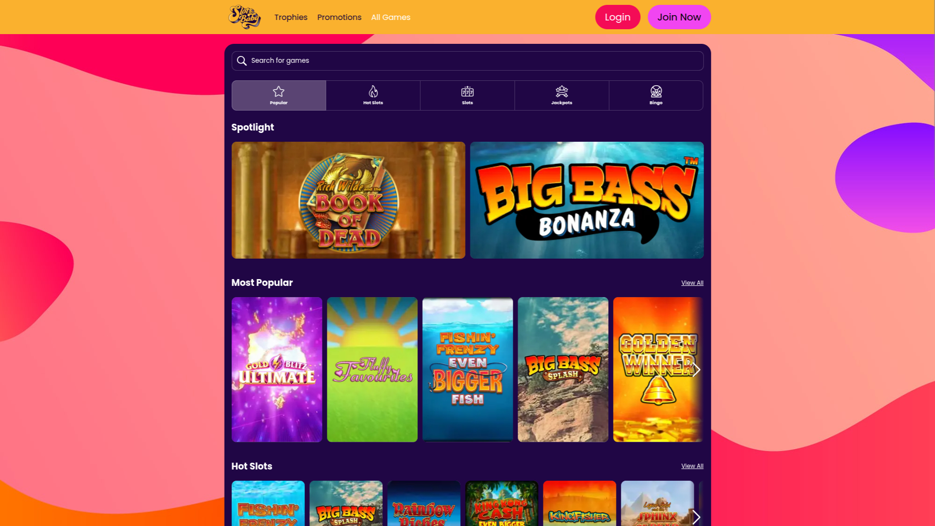 Jeux sur bureau de Slots Baby Casino