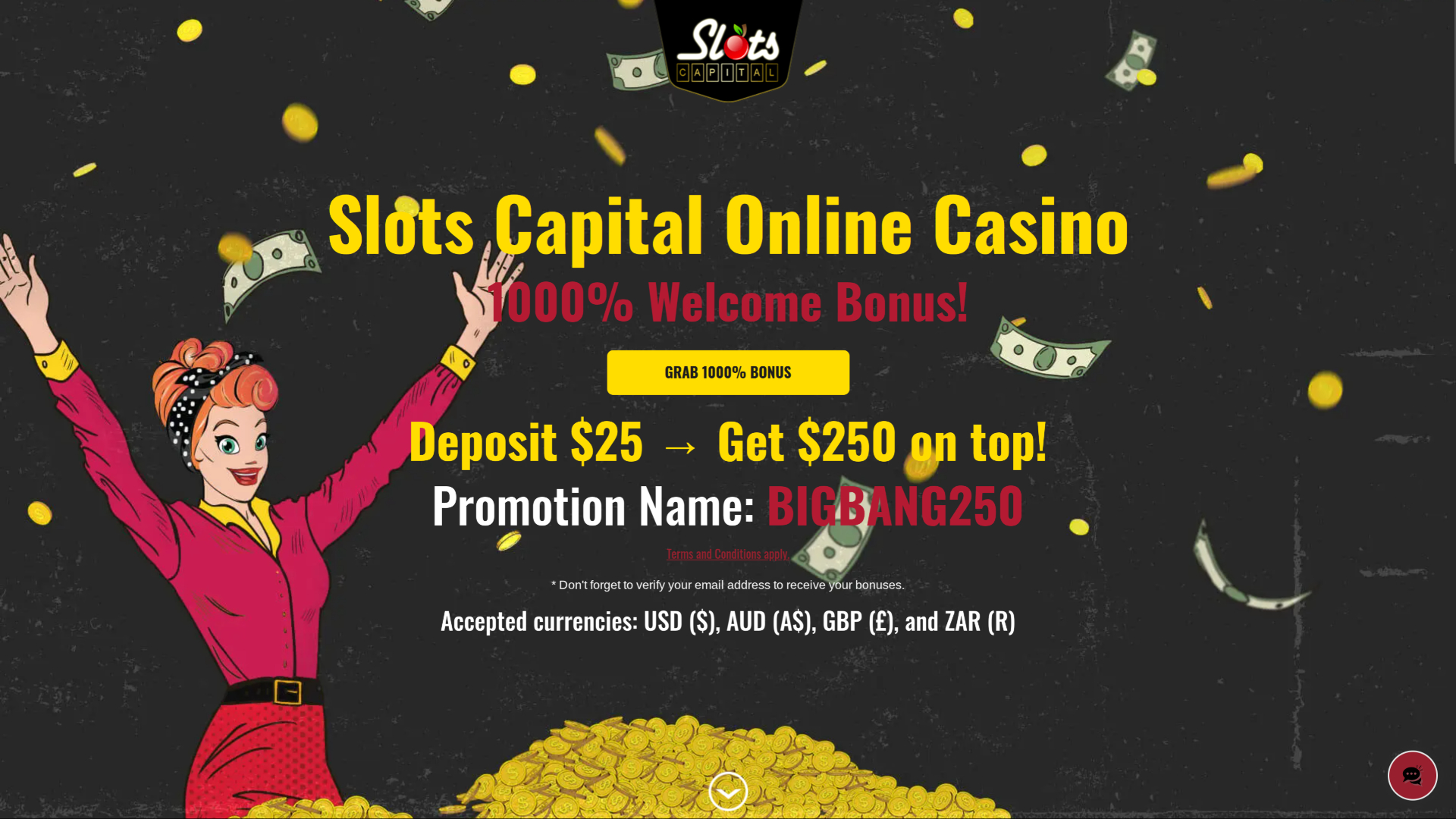 Page d'accueil de bureau de Slots Capital Casino