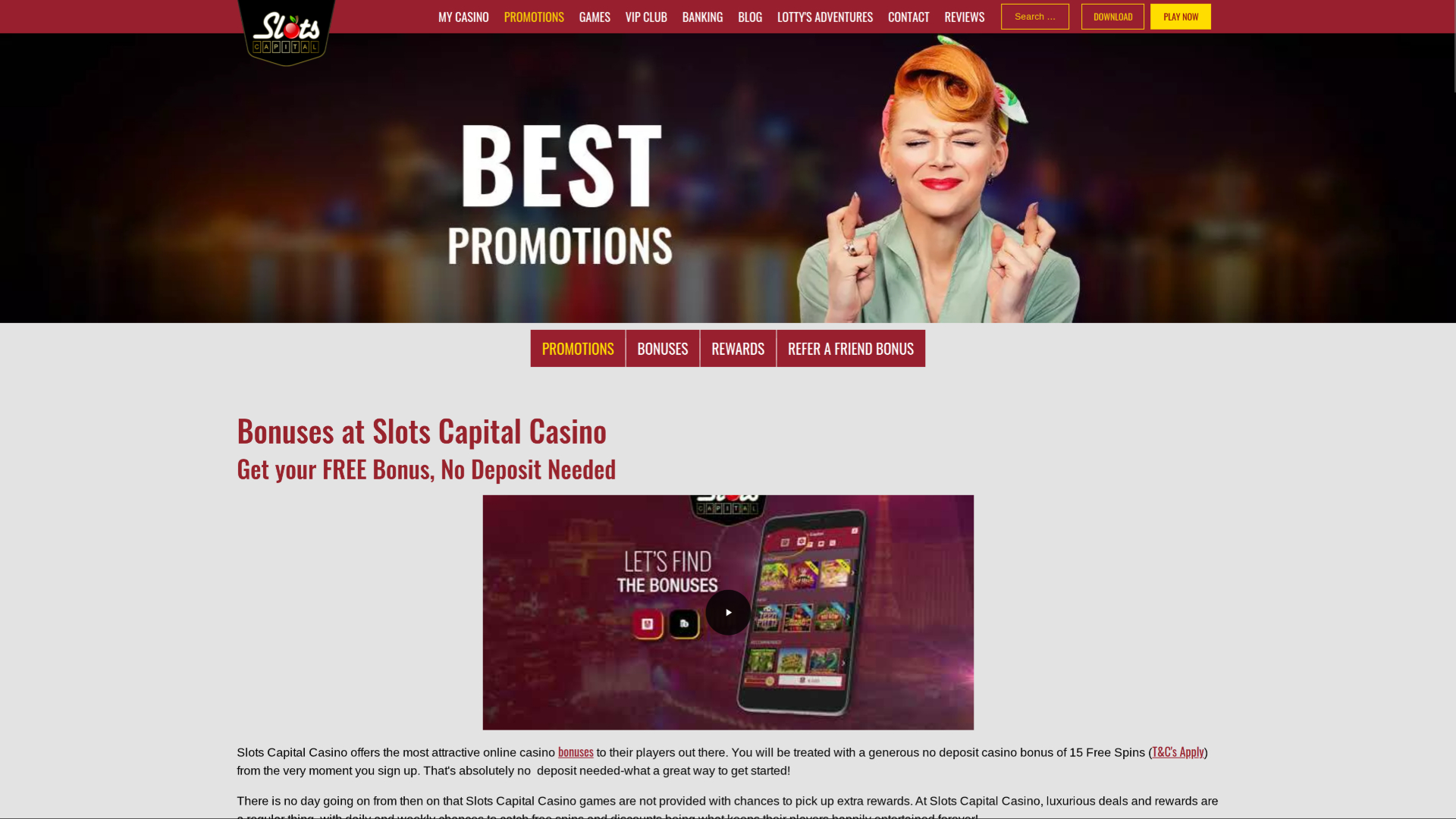 Promotions sur bureau de Slots Capital Casino