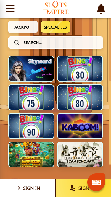 Slots Empire Casino Mobile Specialties