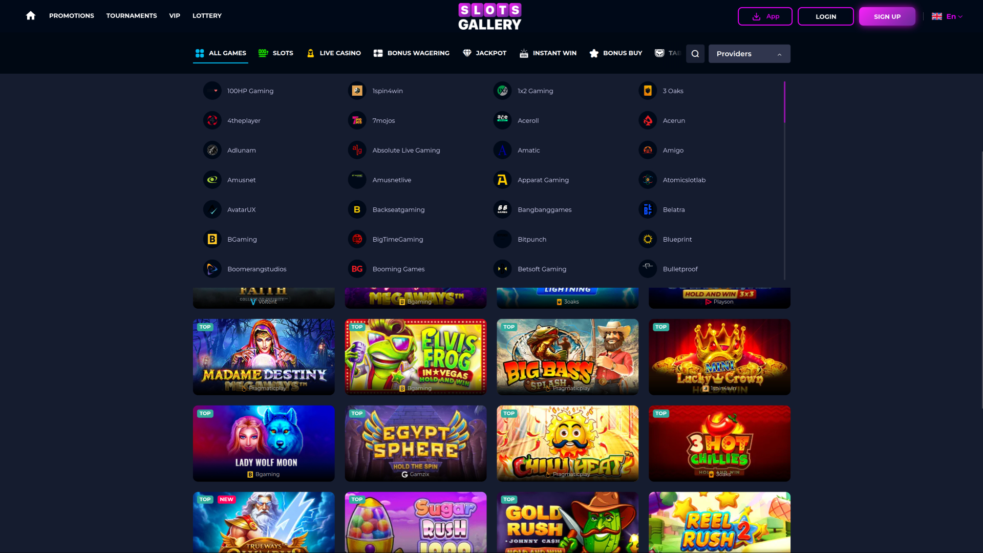 Développeurs de jeux de la version de bureau de Slots Gallery Casino