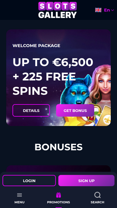 Promotions mobiles de Slots Gallery Casino