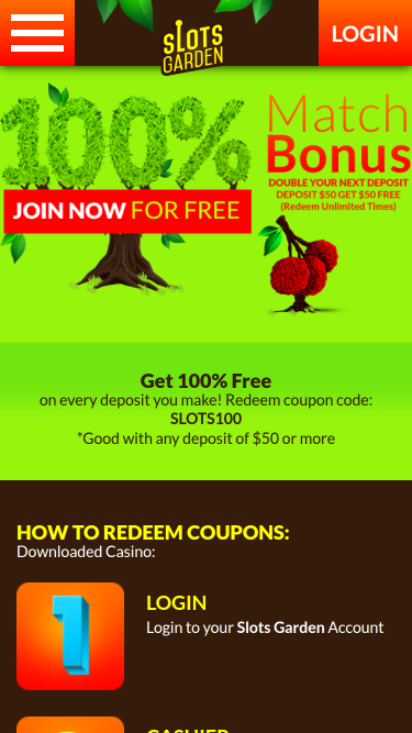 Slots Garden Casino Mobile Promotions