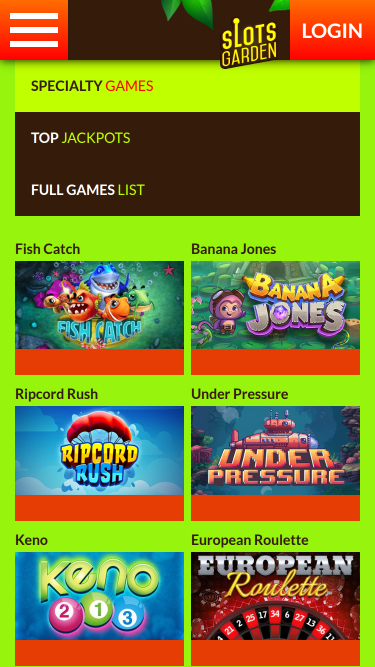 Slots Garden Casino Mobile Specialty Games