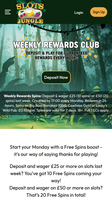 Slots Jungle Casino mobiler Belohnungsclub