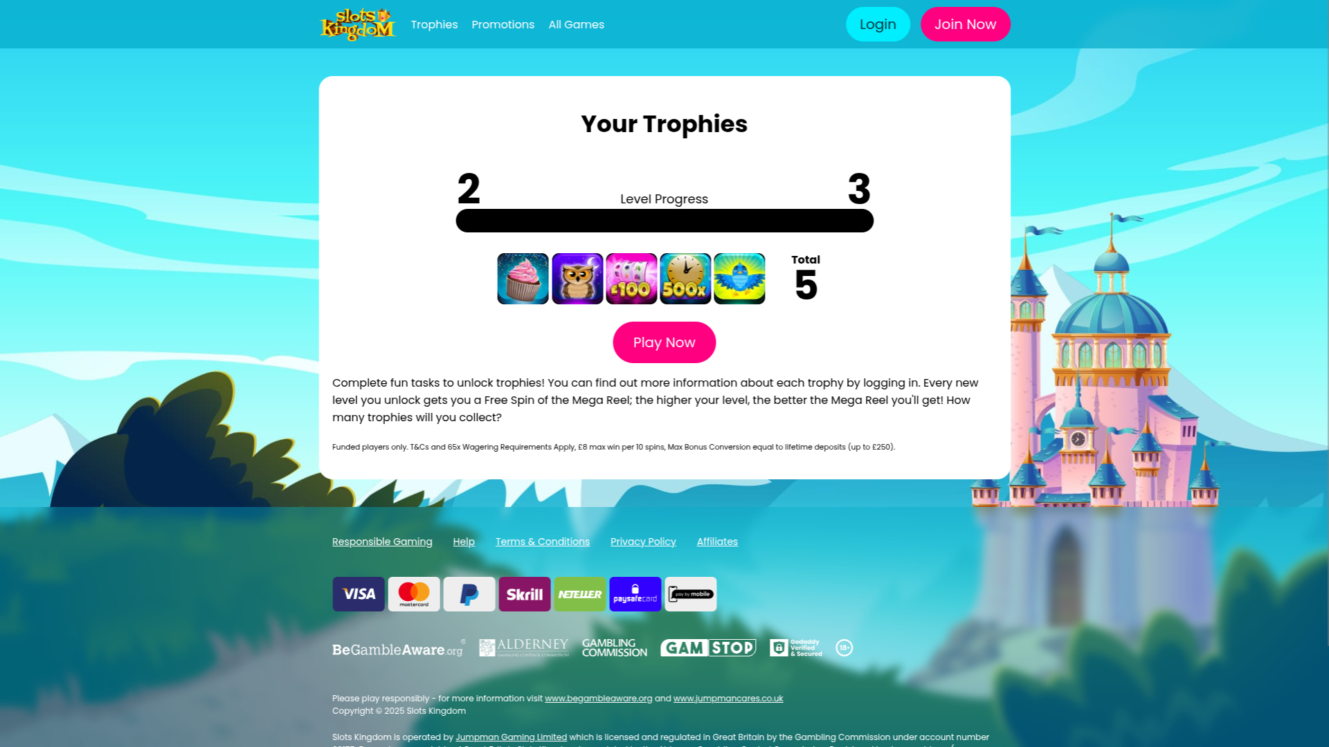 Trofeos de escritorio de Slots Kingdom Casino