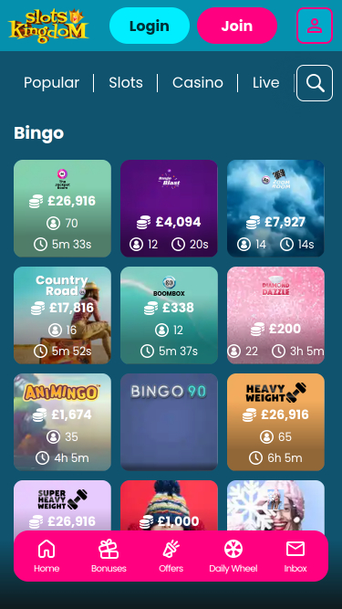 Slots Kingdom Casino Mobile Bingo