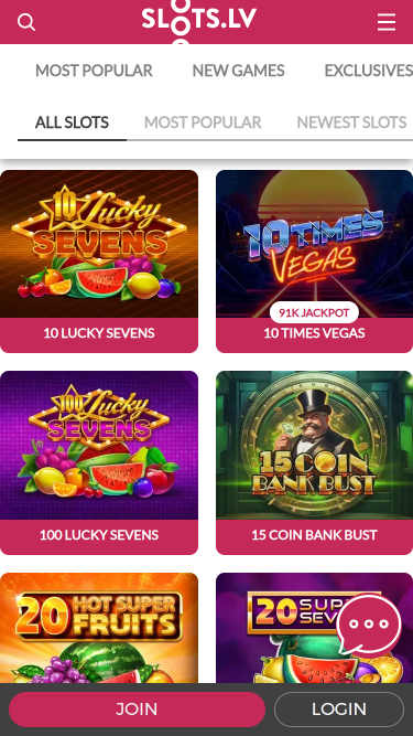 Jeux mobiles de Slots.lv Casino