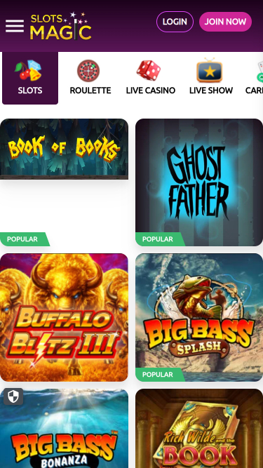 Juegos móviles de Slots Magic Casino