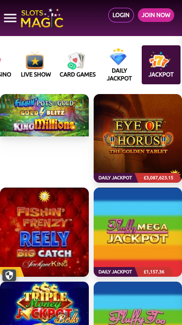 Jackpot móvil de Slots Magic Casino