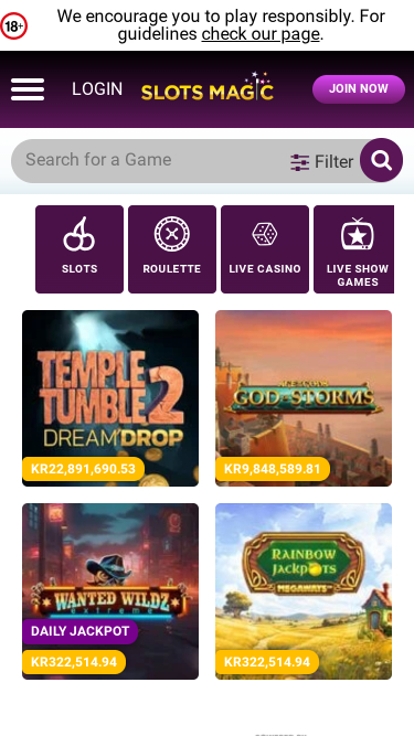 Jackpot mobile de Slots Magic Casino