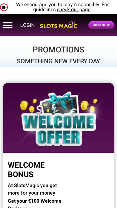 Promotions mobiles de Slots Magic Casino