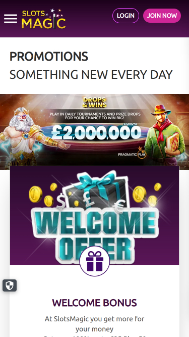 Promociones móviles del casino Slots Magic