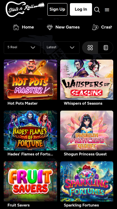 Jeux mobiles de Slots N Roll Casino