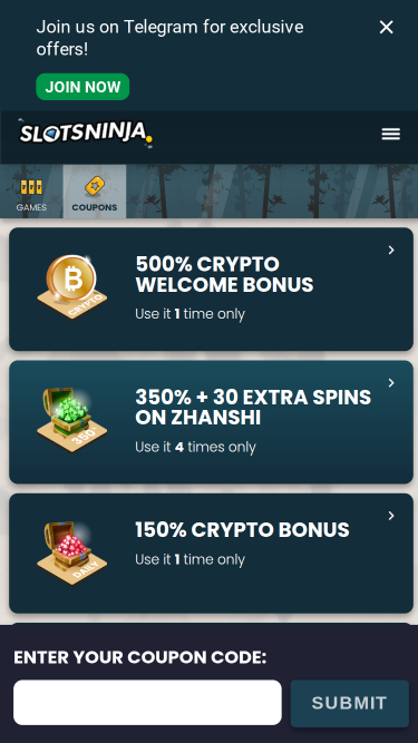 Slots Ninja Casino Mobile Coupons