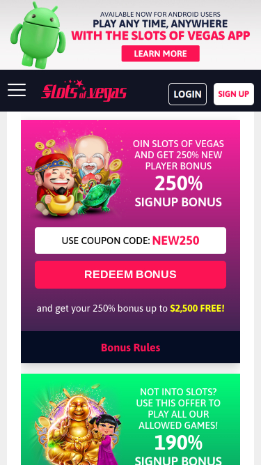 Slots of Vegas Casino Mobile Promotions
