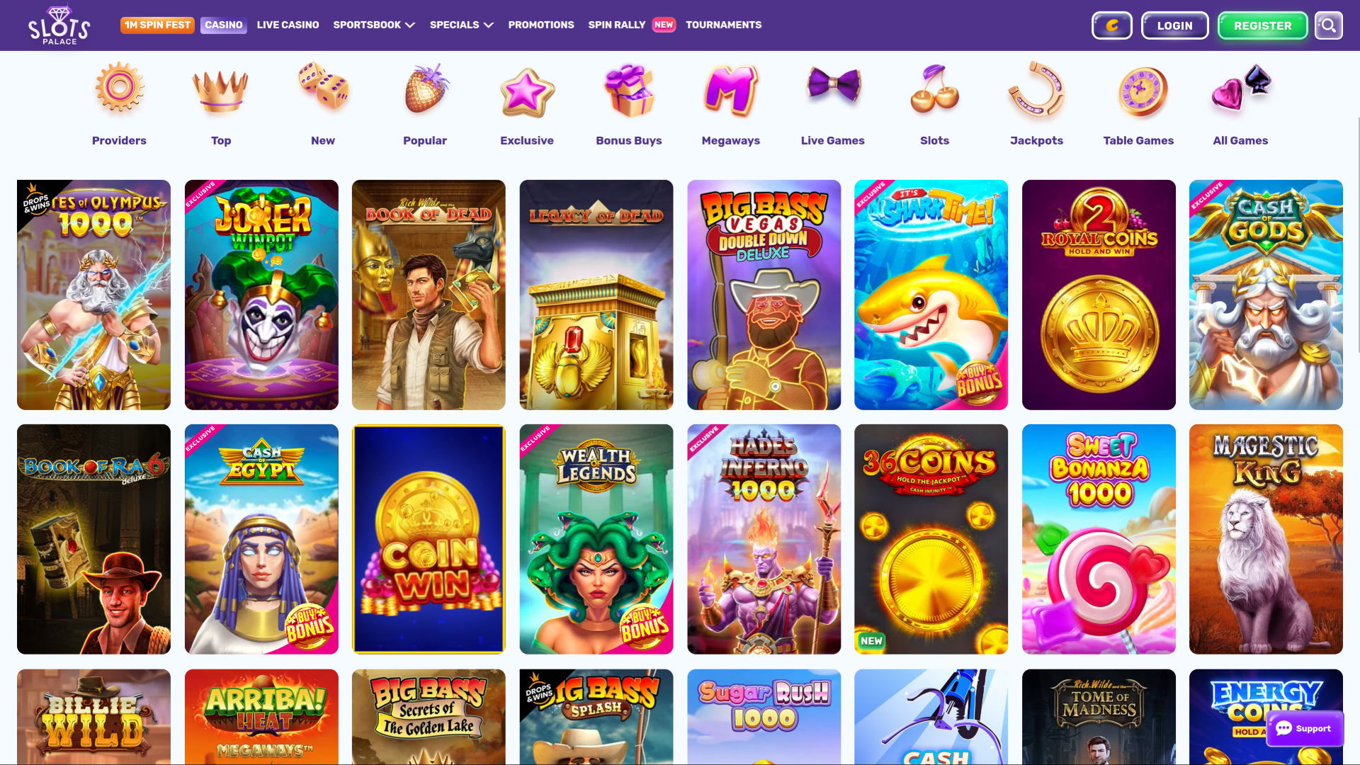 Jeux de bureau de SlotsPalace Casino