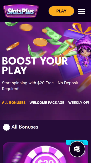 Promotions mobiles du casino Slots Plus