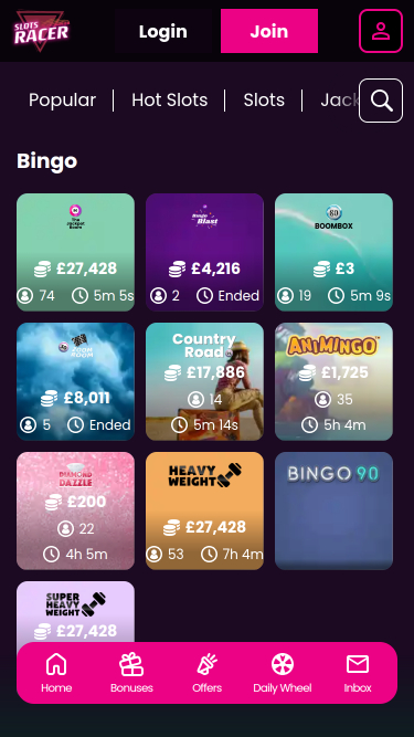 Slots Racer Casino Mobile bingo