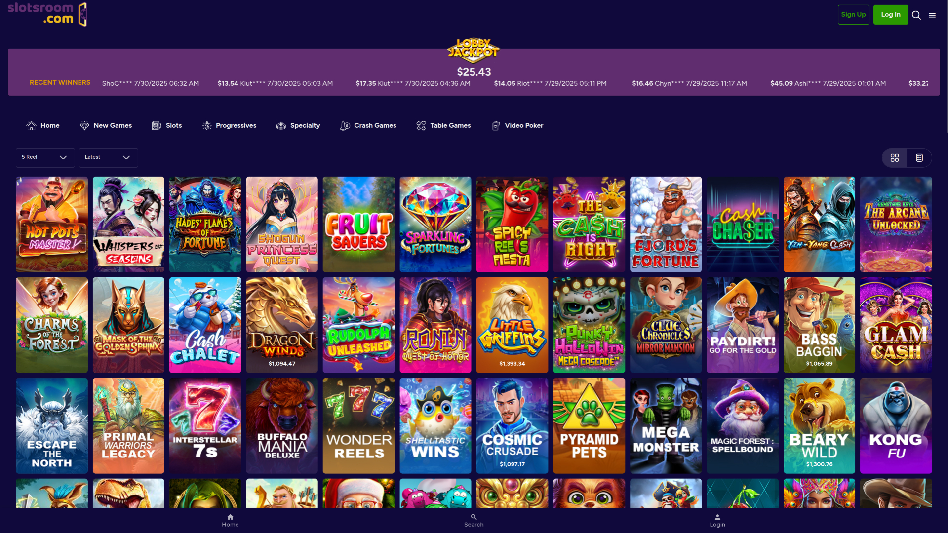 SlotsRoom Casino Desktop Games