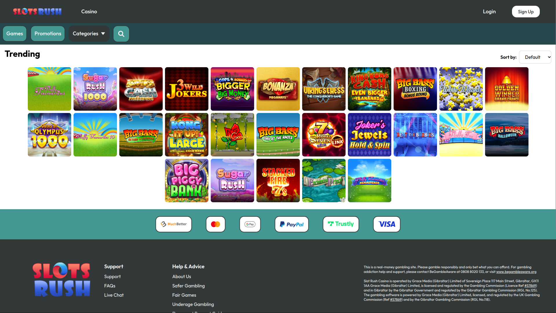 Jeux populaires du casino Slots Rush sur ordinateur