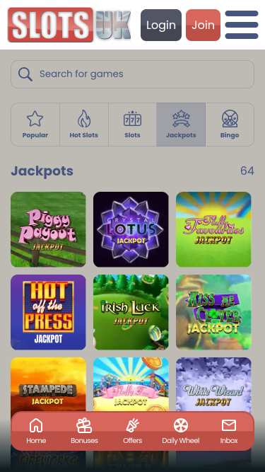 Jackpot mobile de SlotsUK Casino