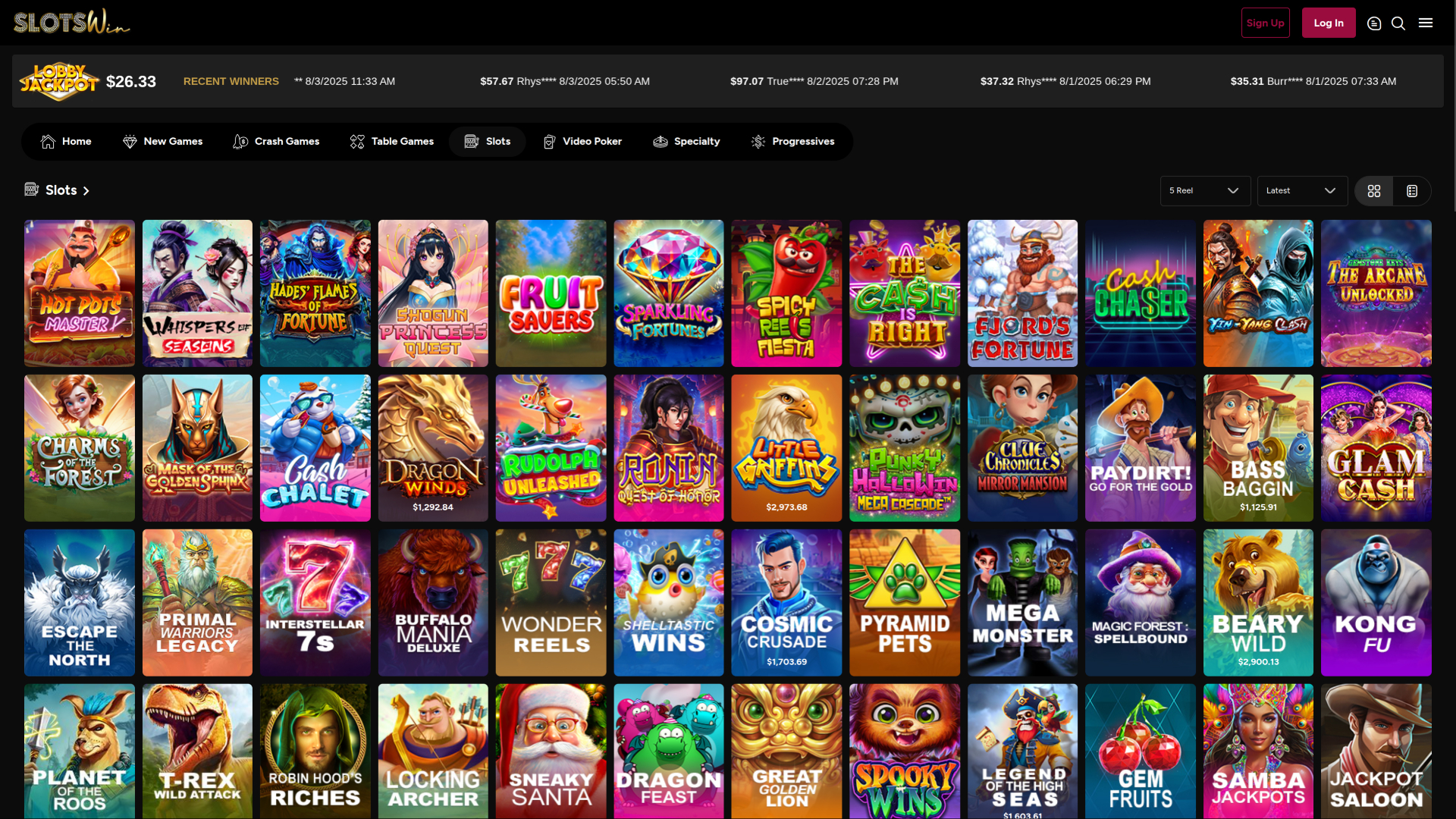 Giochi desktop di SlotsWin Casino