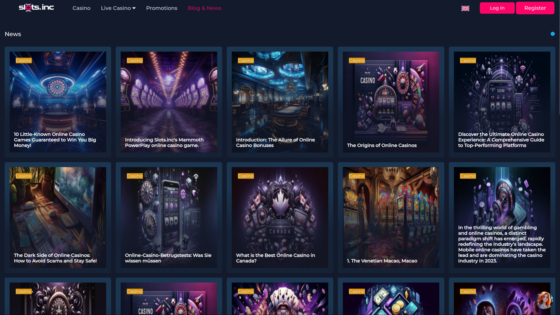 Noticias de escritorio de Slots.inc Casino
