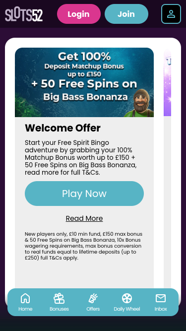 Slots52 Casino Mobile Promotions