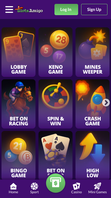 SlotsAmigo Casino Mobile Mini Games