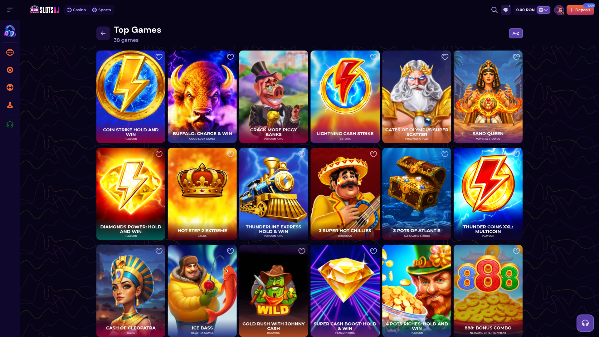 Juegos de escritorio de SlotsDj Casino