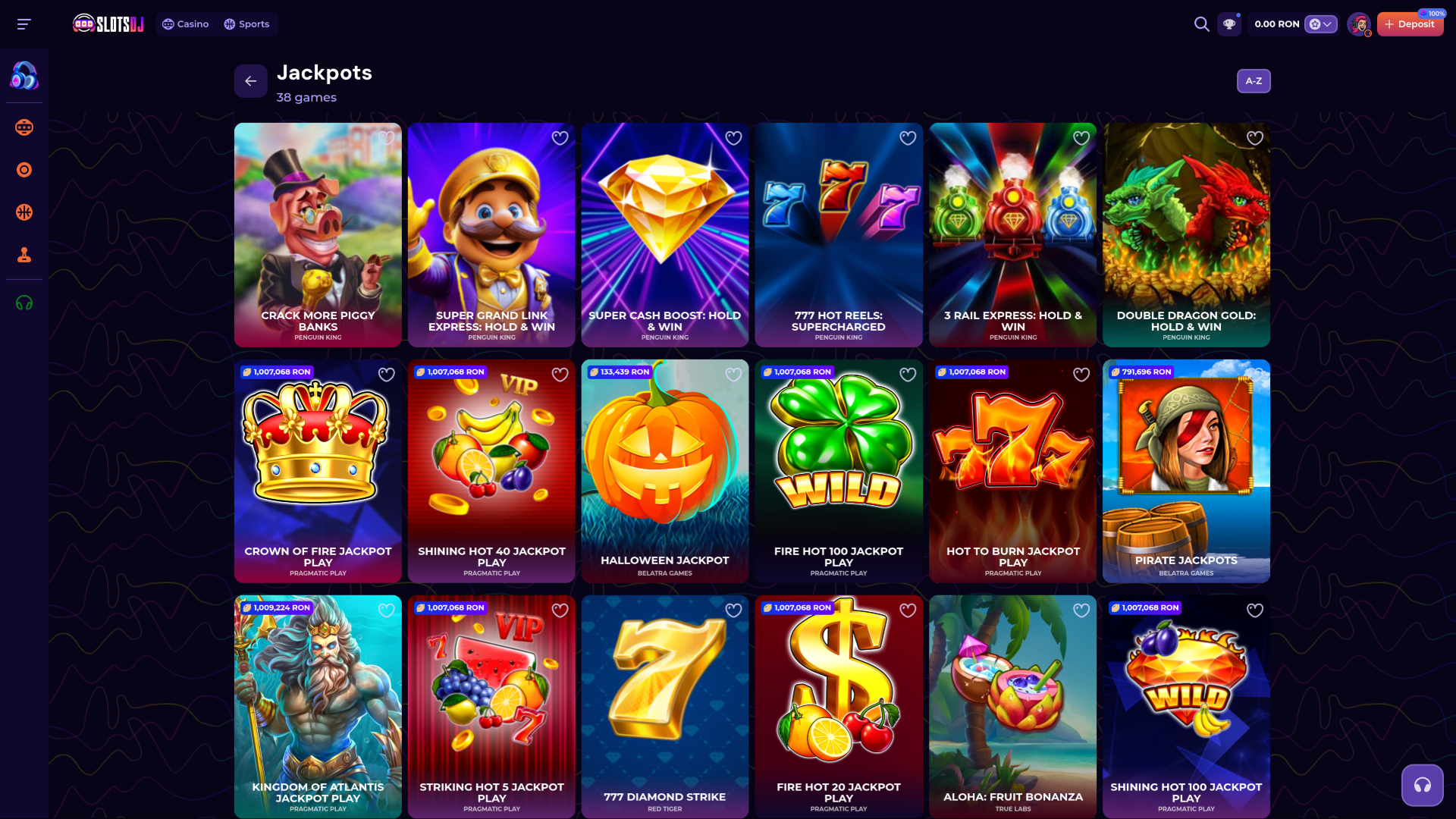 Jackpot de escritorio de SlotsDj Casino