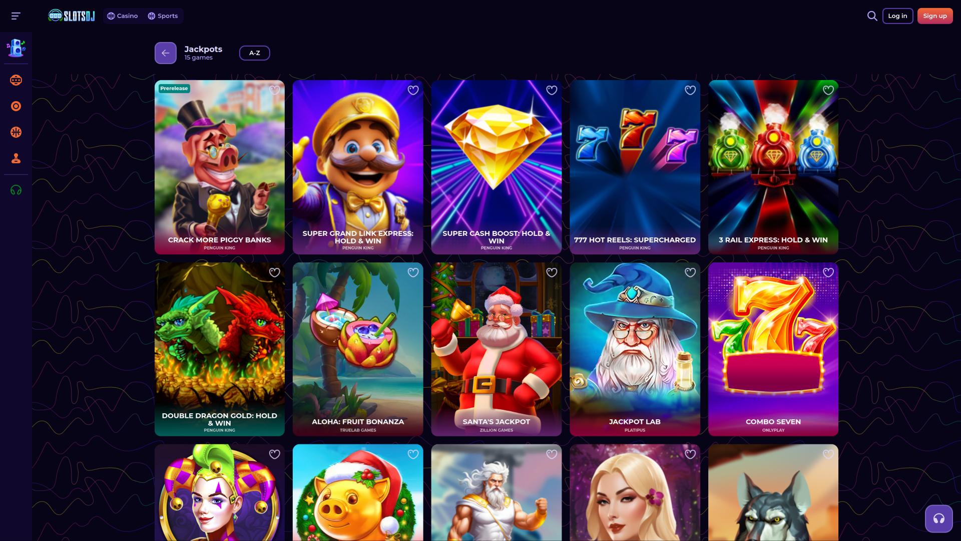 Page du jackpot du casino SlotsDj