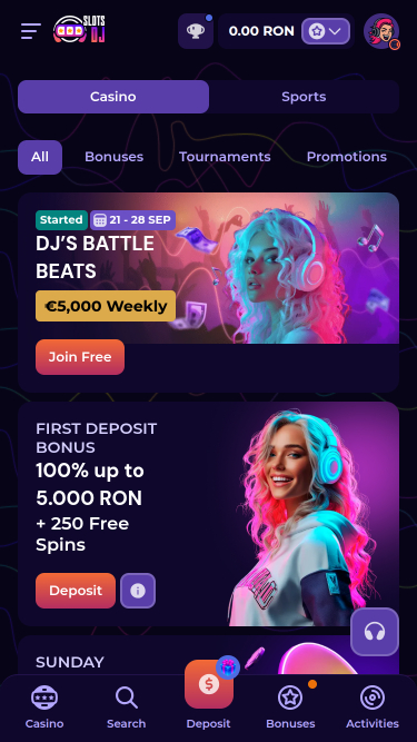 Promociones móviles de SlotsDj Casino
