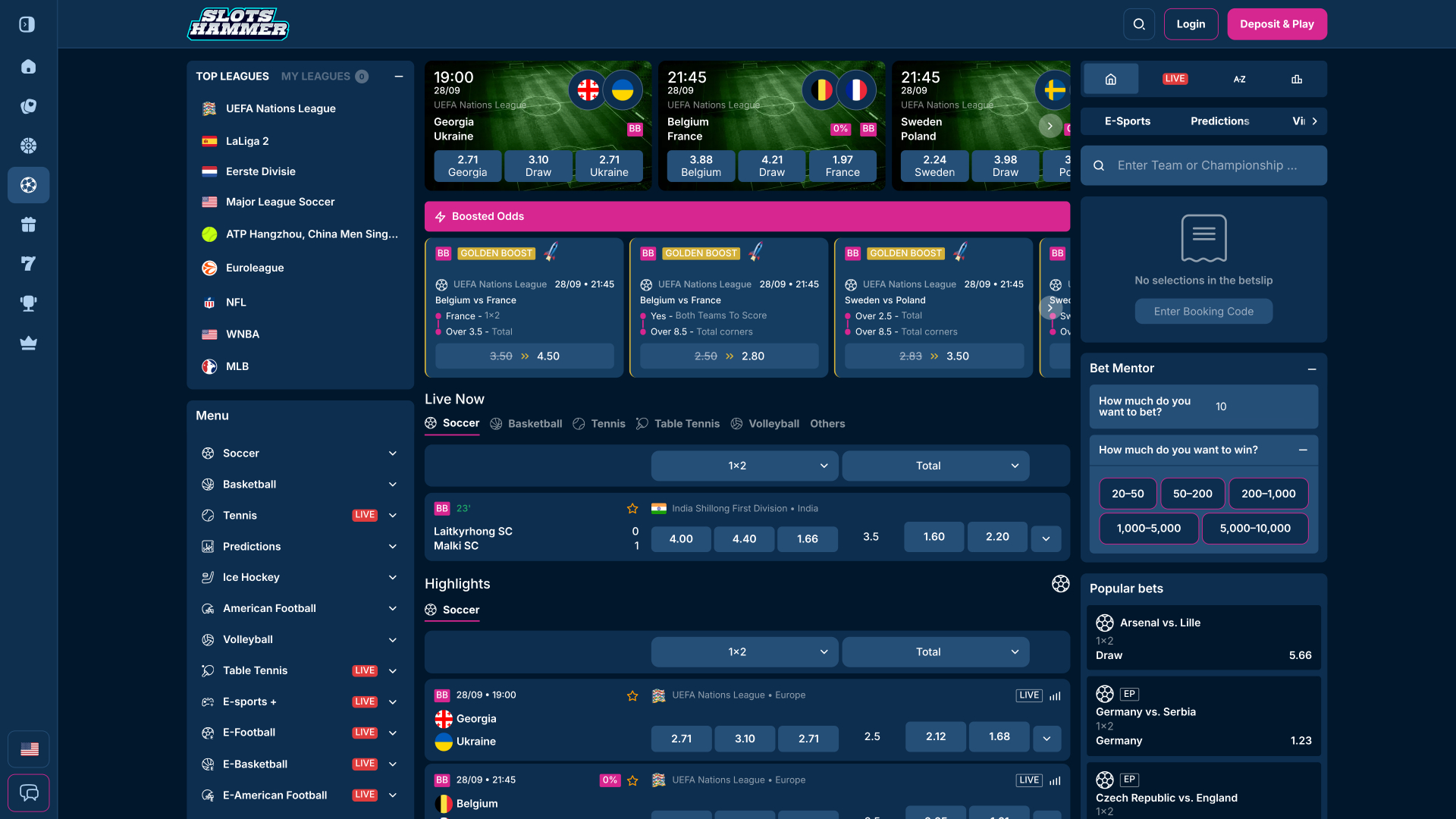 Paris sportifs sur ordinateur de casino SlotsHammer