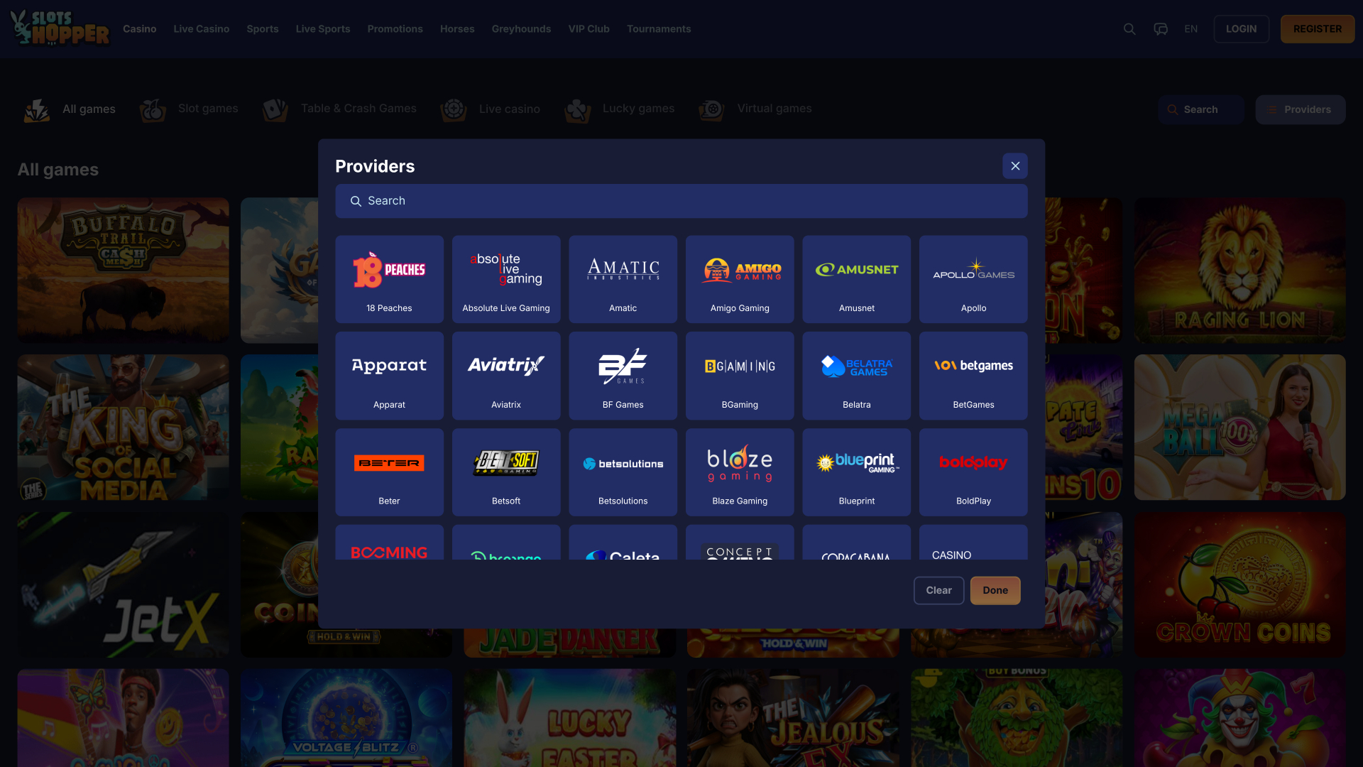 SlotsHopper Casino-Spieleentwickler