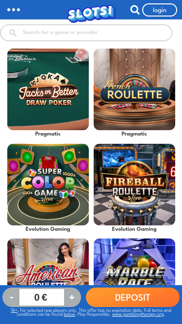 Crupier en vivo móvil de Slotsi Casino