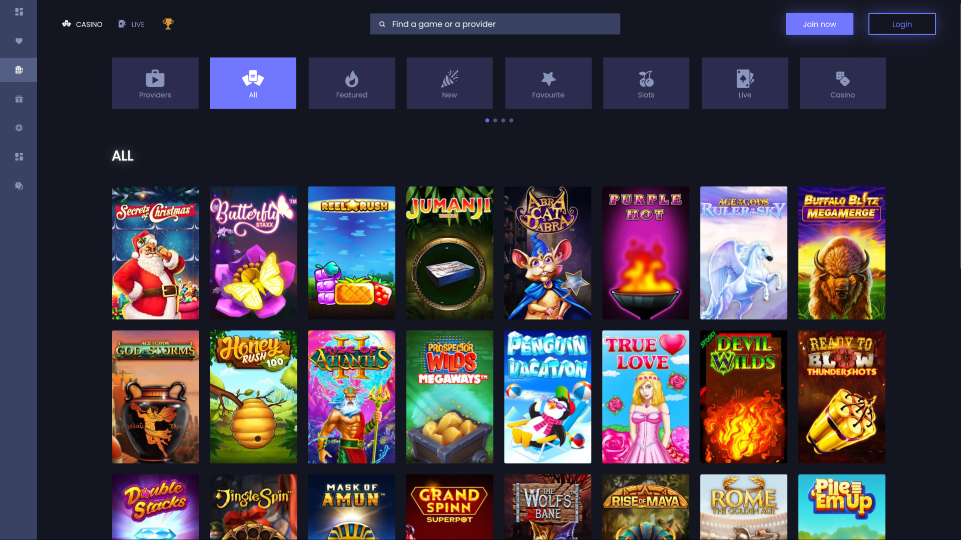 Slotsite.com Casino Desktop-Spiele