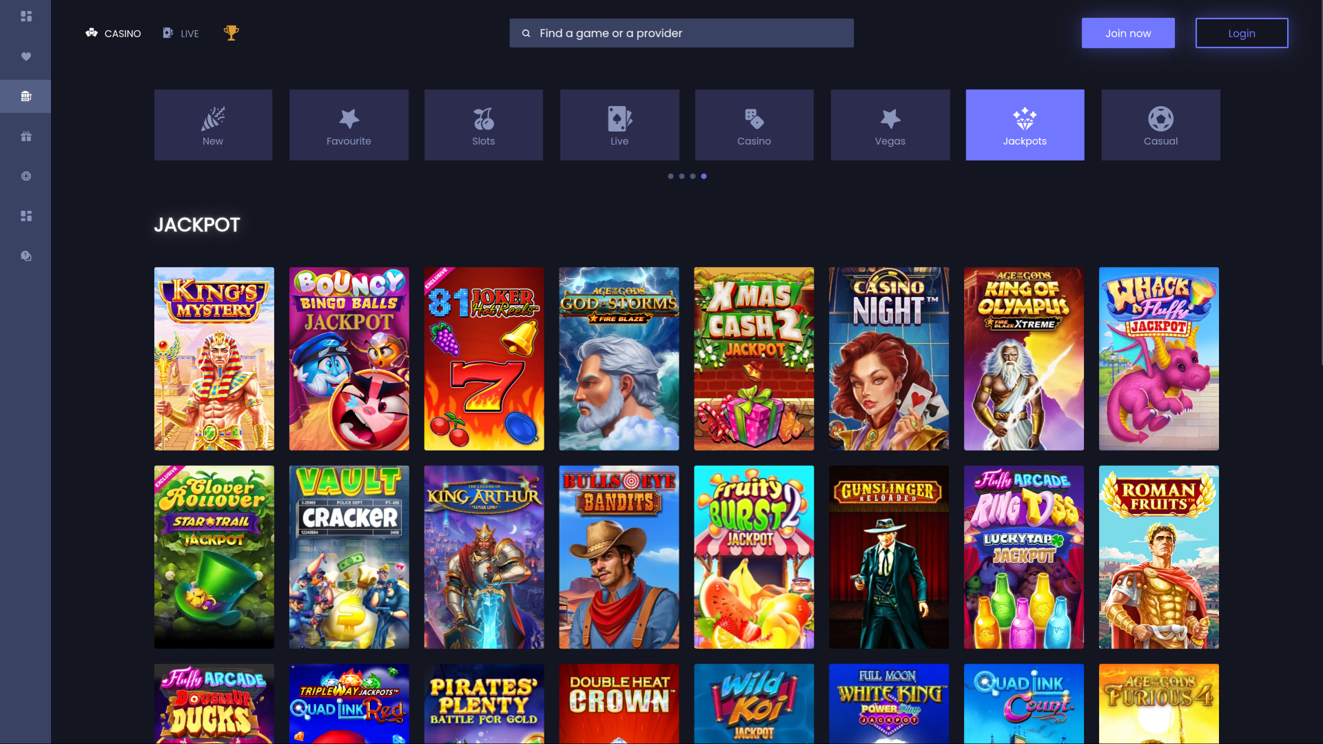 Slotsite.com Casino Desktop-Jackpot