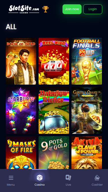 SlotSite.com Casino Mobile Games