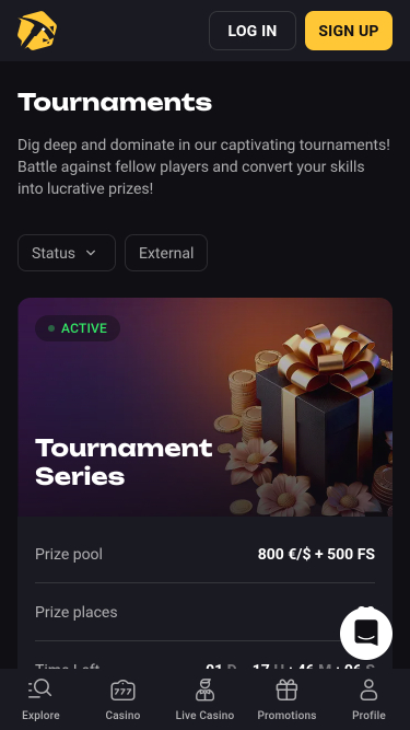 Slotsmines Casino Mobile Tournaments