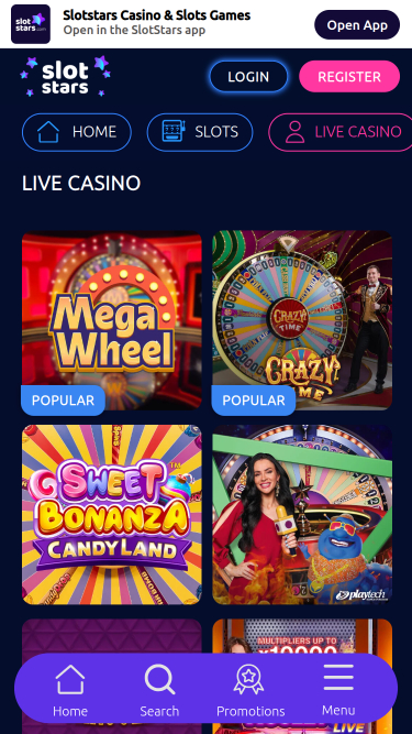 SlotStars Casino mobiler Live-Dealer