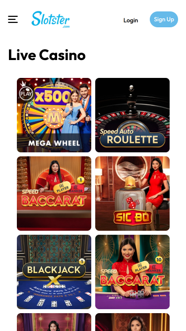 Slotster Casino mobiler Live-Dealer