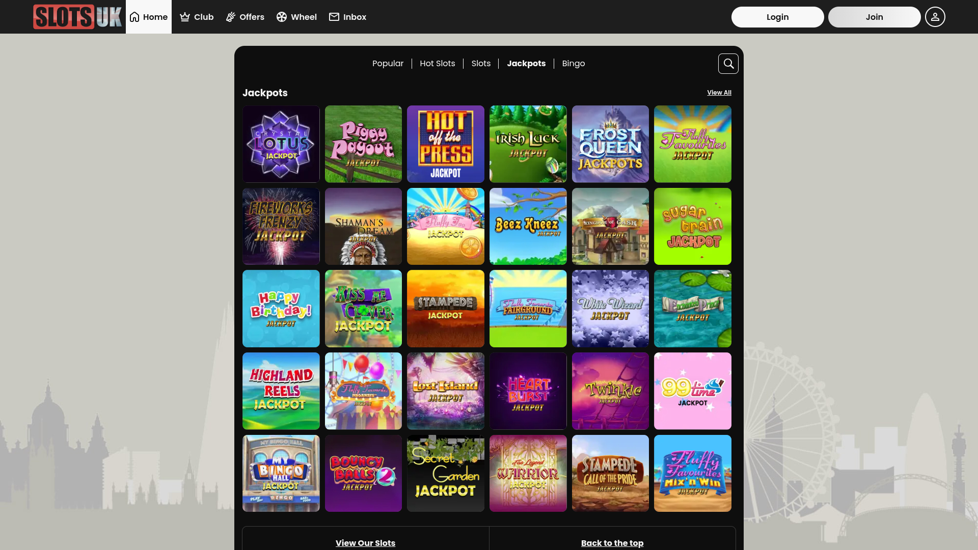 SlotsUK Casino Desktop-Jackpot
