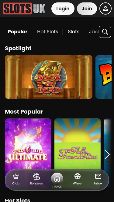 SlotsUK Casino Mobile Games