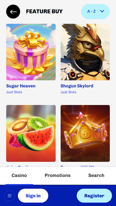 Compra de funciones móviles de Slotti Casino