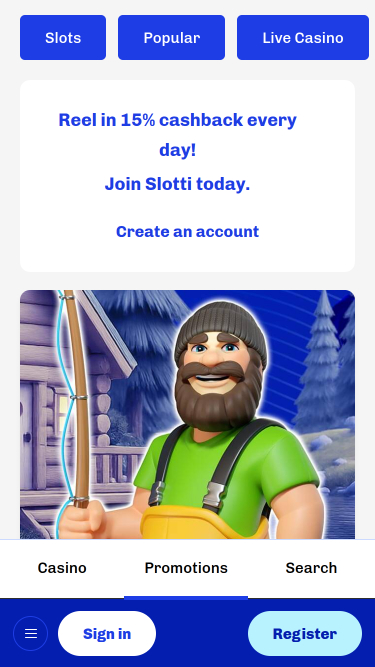 Promociones móviles de Slotti Casino